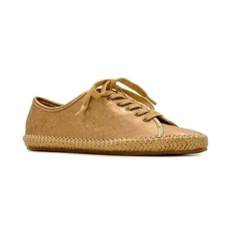 Patricia Nash Leather Sneakers Emiliana Antique Gold US 10M